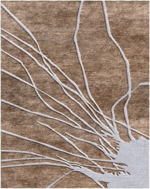 abstract brown area rug
