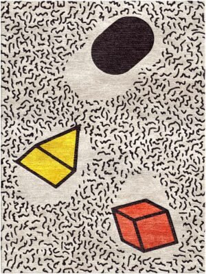 abstract wool rug