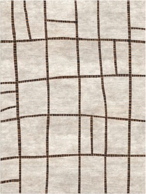 Ivory Grid Wool Rug