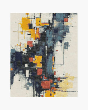 Contemporary designer silk wool rug