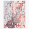 Hand knotted wool silk abstract rug