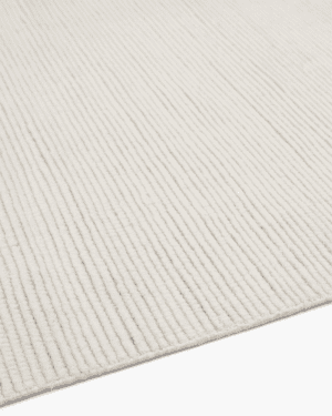 Ivory ribbed wool rug
