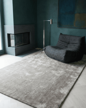 Taupe hand knotted rug