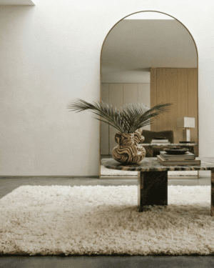 Ivory Moroccan silk rug