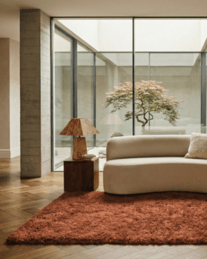 Brown Moroccan silk rug