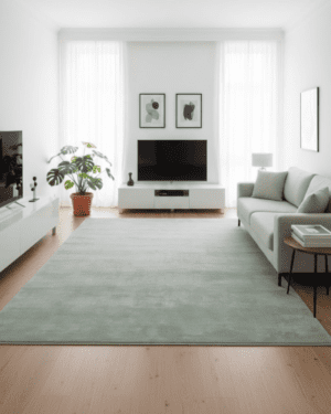 Sage green New Zealand wool rug