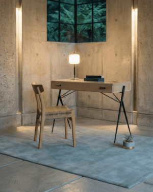 Light blue New Zealand wool rug