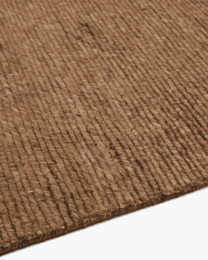 Brown ribbed handloom rug