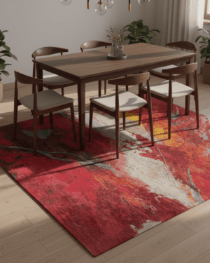 Luxury abstract silk wool carpet