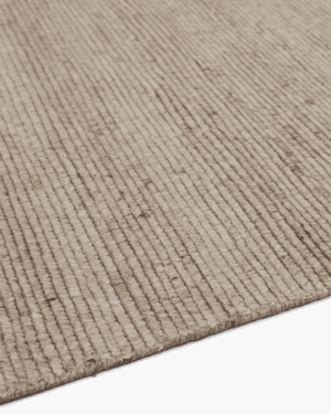 Beige ribbed handloom rug