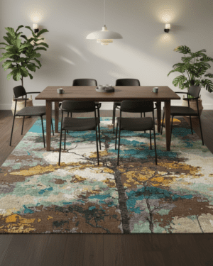 Luxury hand knotted silk area carpet