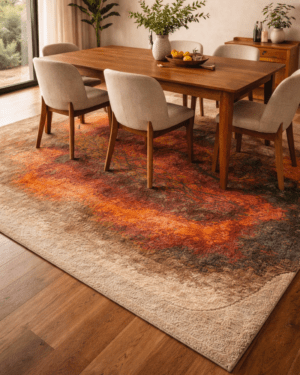 Luxury wool silk hand knotted rug