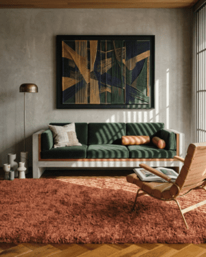 Brown Moroccan silk rug