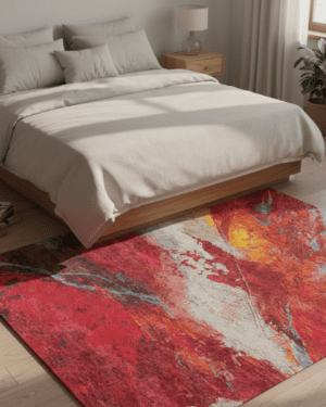 Luxury abstract silk wool carpet