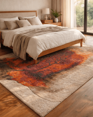 Luxury wool silk hand knotted rug