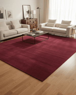 Burgundy New Zealand wool rug
