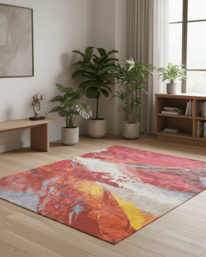 Luxury abstract silk wool carpet