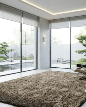 Taupe Moroccan silk rug