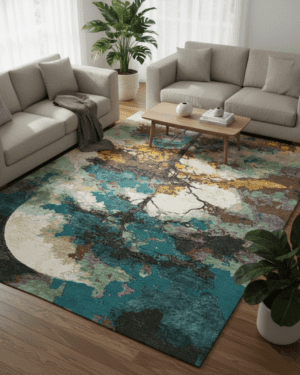 Luxury hand knotted silk area carpet