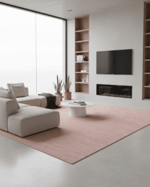 Blush pink New Zealand wool rug