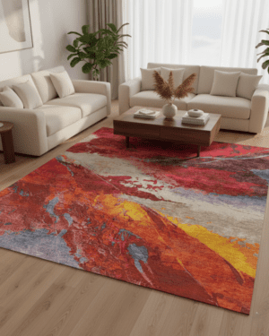 Luxury abstract silk wool carpet