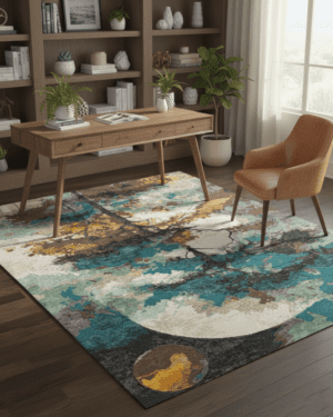 Luxury hand knotted silk area carpet