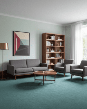 Teal New Zealand wool rug