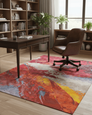 Luxury abstract silk wool carpet