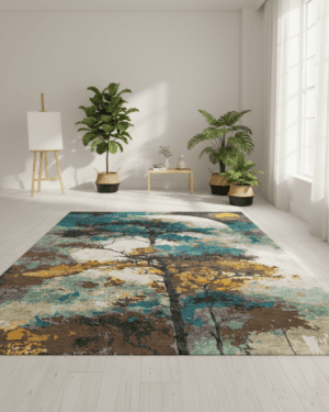 Luxury hand knotted silk area carpet
